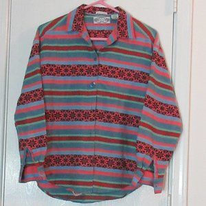 ANGELIQUE Cotton Rayon Striped Shirt Small